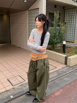 BALLOON SNAP WIDE PANTS (3C)