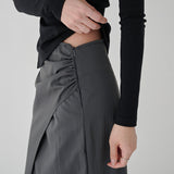 [Redlin] Wrap Shirred Long Skirt -2color