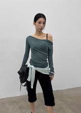 [MADE] Karen Off-shoulder Tencel Long Sleeve Tee