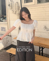 [MADE] Leng lace puff blouse
