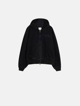 Field denim hood zip-up