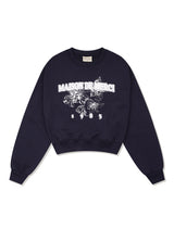 Women's Lees Lees Embossed cropped sweatshirt Navy (FCF1TS204W)