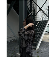 Loose fit see-through check shirt male (2 colors)