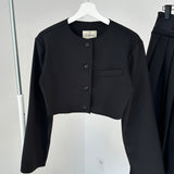 Button Cropped Jacket