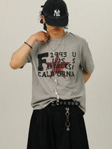 DZ Retro Star Printing Crop 1/2 T