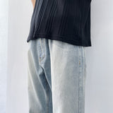 Bleached Wide-Leg Jeans