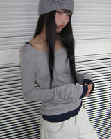 ネヴ スクエアネック ロングスリーブ Tシャツ (9 Colors)