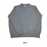 [U-BASIC] Rio basic loose fit V-neck knitwear