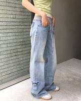 Banding pocket boots cut denim pants
