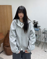 モエン セミクロップ フード ジップアップ