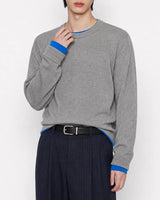 (UNISEX) Colorblock Round Knit