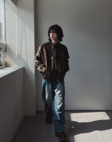 Bolt piping crack leather jacket