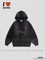 Noir Vintage Denim Hooded T-Shirt