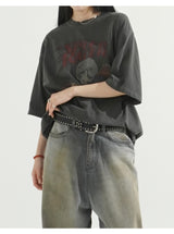 Stud synthetic leather belt
