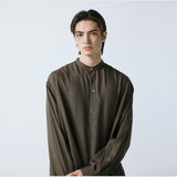 linen concho roll up shirt brown