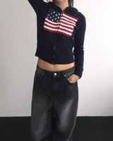 USA ニットフードジャンパー