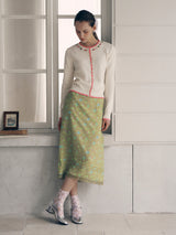 FLOWER LONG SKIRT GREEN