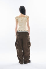Maria frill puff blouse