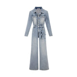 13DE MARZO Bear Denim Jumpsuit Blue