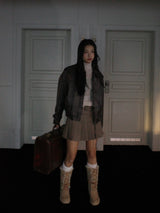 Newalrin emblem washing leather Jumper