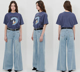 PANELED WIDE LEG JEANS [LIGHT BLUE]