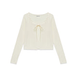 Ribbon Tie Cardigan (Cream)