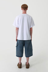 [THANKSMESSIA X ODAGIL] ゴールドピンストライプTシャツ-WHITE