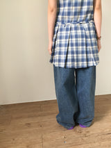 Low Check Pleated Dress (2color)