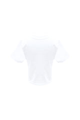 ハートスローガンクロップTシャツ / ブルー