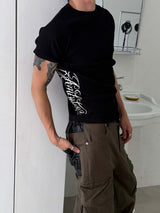 Side lettering muscle fit t-shrits(3color)