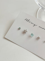 [5 set] Blue Winter Snowflake Piercing Set 