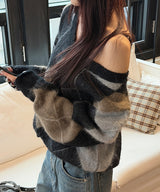[F/W] Argyle brush v neck knit(2color)