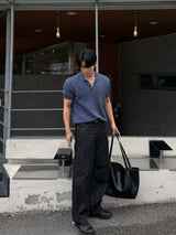 Summer slab embo black jeans