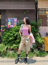 Beauty pink strap sleeveless t-shirt