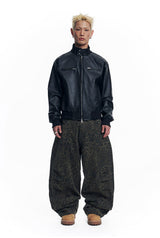 Curved Leopard Pants - Khaki
