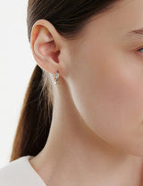 26SS★ Souvni Silver (C) Twist Rose One-Touch Earrings S