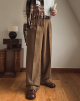 Rondel two-tuck wool wide slacks