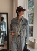 Royce Studded Denim Jacket Pants Set