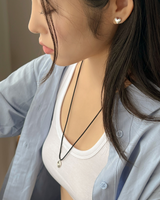 Chiffon heart earring (silver)