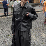 Mark Pocket Short Leather Jacket