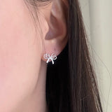 [92.5silver] Solid ribbon earring