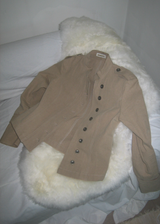 Gashu Napoleon-style buttoned semi-high neck transitional autumn jacket