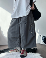 ミリタリーキーリングナイロンカーゴバミューダ🤍🩶🖤3カラー