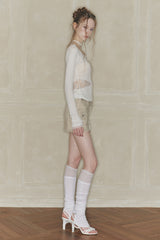 LACE BOATNECK TOP white
