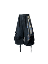 RELABEL Time Element (Extended Form) Detachable Fart Curtain Ribbon Washed Bamboo Blue Cow Shorts