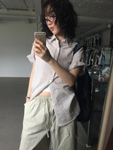 Terine seersucker check shirt (3color)