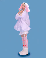 rabbit ear pom-pom hood (2color)