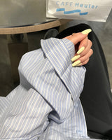 [MADE] アロ、ストライプオーバーフィットシャツ