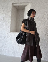 Punching Half Moon Round Shoulder Bag