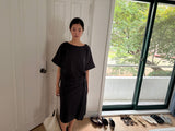 waist tie midi dress